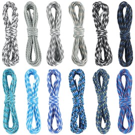 SOFPLATE 60M/196 Feet 12 Colors Parachute Rope Cord Parachute Rope Craft Kit 4mm Colorful 550lb Spandex Cores Hank Climbing Combo Polyester Thread Cords for Jewellery Making Bracelet Necklace DIY