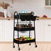danpinera 3-Tier Rolling Cart, Utility Cart Mobile Metal Rolling Storage