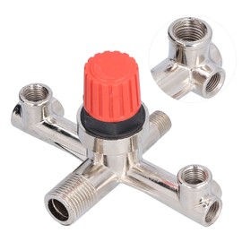 Air Compressor Switch Tube,Double Outlet Tube,Double Outlet Metal Valve Regulator Fitting Accessory with V-Shaped Ring,Air Compressor Manifold Parts Regulator