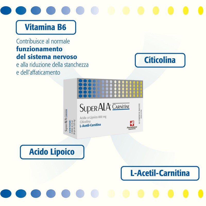 SuperAla Carnitine Integratore Alimentare che agisce sui Tessuti Nervosi -