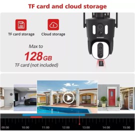 BOAVISION 4G Solar Camera Outdoor 4K Dual Lens Security Human Auto Tracking CCTV Camera