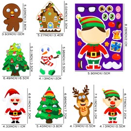 32 Sheets Christmas Make a Face Sticker for Kids, DIY Make Your Own Stickers for Christmas Party Games Sticker Crafts Holiday Stickers for Boys Girls Xmas Gifts