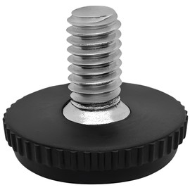 Project Patio 5/16-18 Stainless Steel Adjustable Furniture Levelers and Threaded Screw-in Leveling Feet Glides for Table and Chair Legs - 16-Pack