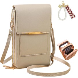 Anti Theft Leather Bag, Touchscreen Phone Crossbody Bag for Women, Small Touch Screen Crossbody Phone Purse