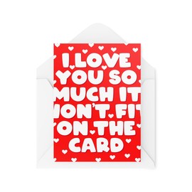 Tongue in Peach Romantic Cards - I Love You So Much That They Don't Fit On The Card - Valentine Card - Anniversary Card - Card for Partner Love You Card CBH1769
