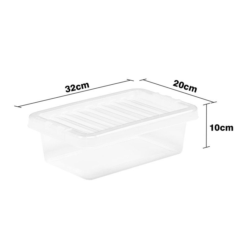 FotoStation Set of 2-4L Litre Small Plastic Storage Boxes with