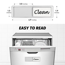 Dishwasher Magnet Clean Dirty Sign Shutter Only Changes When You Push It Non-Scratching Strong Magnet or Adhesive Options Indicator Tells Whether Dishes are Clean or Dirty (Wood White/Black)