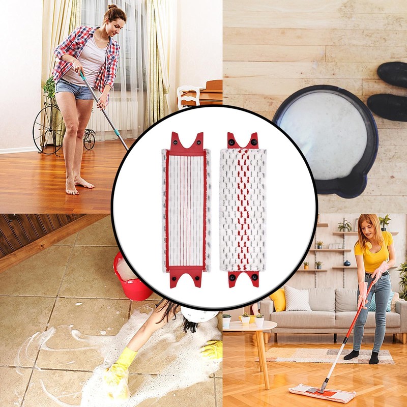 2 PCS Mop Head Replacement, Compatible Mops Pads Washable &