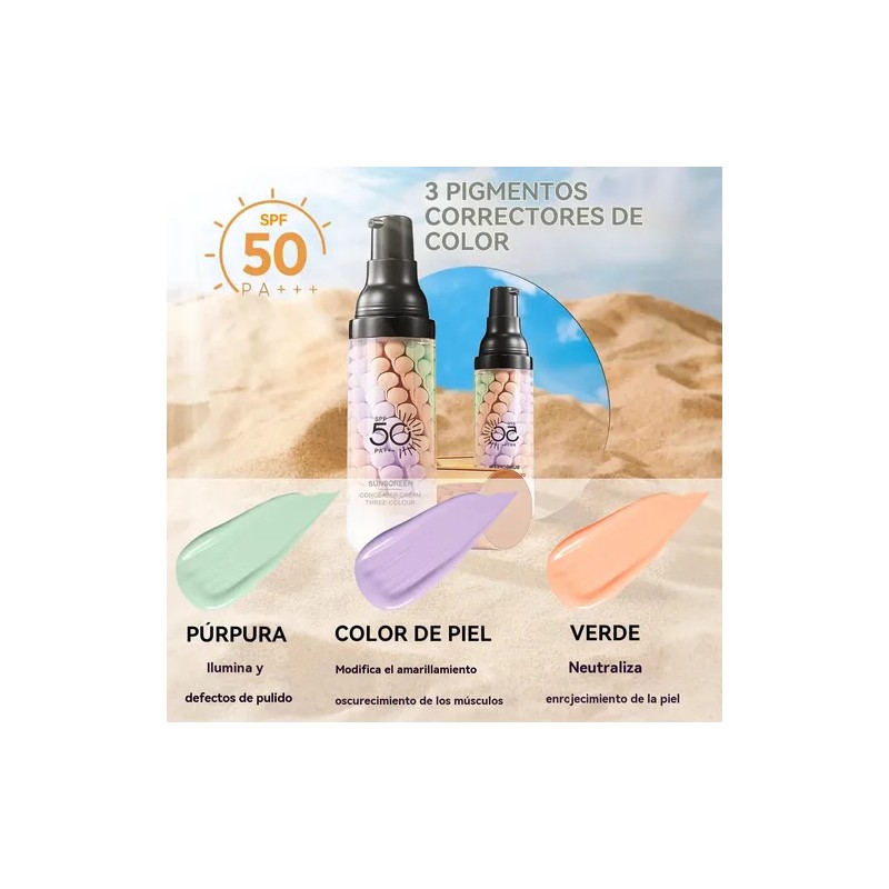Prebase De Maquillaje 3 En 1, Spf 50 Pa++, Protector
