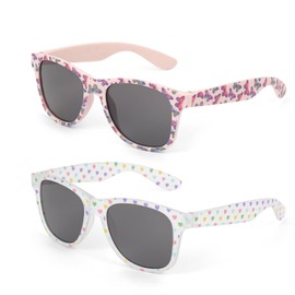 2 x Sunglasses for Children, Girls, Boys, Butterfly and Heart Print Sunglasses, Children 3 Years - 10 Years, Toddler Sunglasses, Party Glasses, Funny Sunglasses, Children's Sunglasses with UV