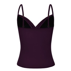 Hilor Tankini para mujer, traje de baño fruncido con control de abdomen, traje de baño cruzado con cuello en V, Merlot profundo, 10
