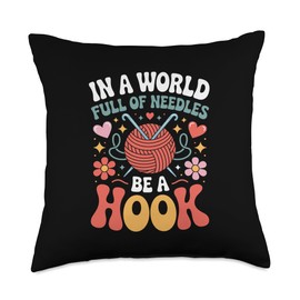 Crochet Funny Crocheting Crocheter Throw Pillow
