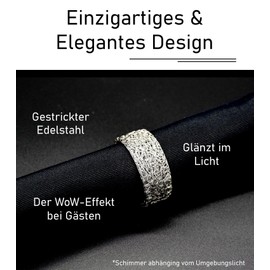 buck design® - Stainless steel napkin rings - high quality - durable - made in Germany - elegant design - knitted - dishwasher safe - sustainable and environmentally friendly