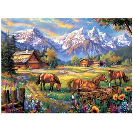 500 Piece Puzzles for Adults, Jigsaw Puzzles 500 Pieces, Flowers Mountain Puzzles 500 Pieces for Adults, Horse Jigsaw Puzzles, Funny Challenging Puzzles, Great Gift for Family Friends, 21 x 15 in