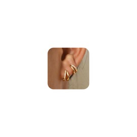 Gold Hoop Earrings for Women Small Double Huggie Hoops Lightweight Trendy Everyday Jewelry 2025