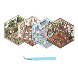 DIY 3D House Stickers, Fun DIY Stickers Scene Make Your Own Supermarket|Coffee Shop|Restaurant|Bookstore, Cute DIY 3D Sticker Scene Stickerscartoon Scene Stickers for Adult Kids Relief Stress Pa (4)