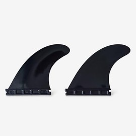 Plastic Side Fins (Twin) M Black Single Tab (3/4 depth base) for Surfboards