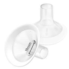 2pcs 19mm Soft Rim Flanges with 106 Degree Wider Opening Angle for Medela Breast Pump, PersonalFit, Freestyle, Maxflow, Freestyle Flex Swing Maxi Connector, Zoome Z1/Z2, NCVI,Lansinoh Signature Pro