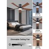 JSAITEE 52Inch Flush Mount Ceiling Fan with Lights Low Profile