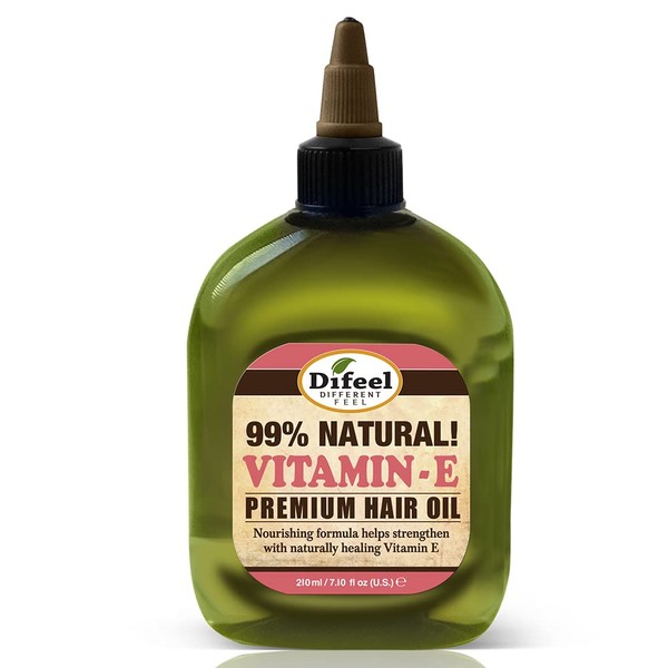 Difeel Aceite natural premium para el cabello, aceite de vitamina E, 7.1 onzas (paquete de 4)