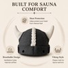 100% Wool Sauna Hat, Felt Viking Cap, Heat Protection Gray