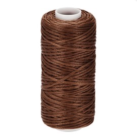 sourcing map Leather Sewing Thread 55 Yards 150D/1mm Polyester Waxed Cord for Manual Sewing (Brown)