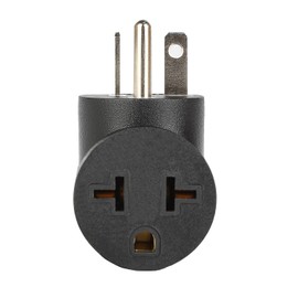 Plugrand 4 in 1 Angled Power Adapter, NEMA 5-20P to 5-15R, 5-20R, 6-15R, 6-20R Double T-Blade Receptacle, Downward Angle