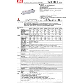MEAN WELL HLG-150H-48 150 W Single Output 3.2 A 48 Vdc Output Max Switching Power Supply - 1 item(s)