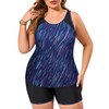 SOTHEA Women's Plus Size Tankini Swimsuit with High Waist Boyshort