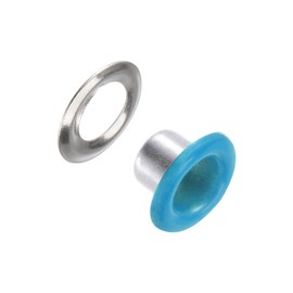Kozelo Grommets Kit 200set-[4mm 1/6" Hole] Metal Eyelets Grommet Tool for Shoes Clothes DIY Project Use, Tiny Grommet, Sky Blue