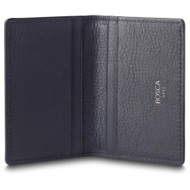 Bosca Navayo Card Case All Leather Wallet Blue-Black