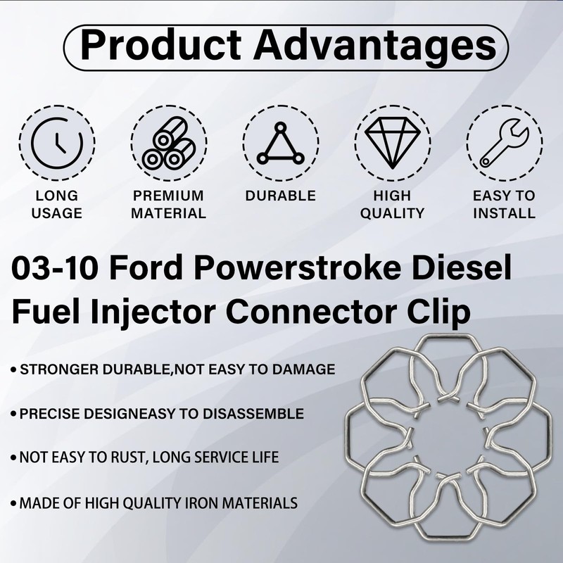 8 PCS Fuel Injector Connector Clips for Ford 6.0L Powerstroke