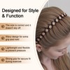 Flower Crystal Headbands for Women Non Slip, Wave Rhinestone Head