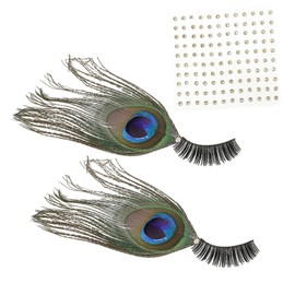 OHPHCALL Natural Peacock False Eyelashes Diy Strip Lashes Individual Lash Cluster for Festival