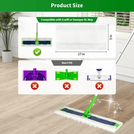 25 Count Heavy Duty Disposable Mop Refills for s.wiff.er Sweeper XL Mop - Designed for Hard Surfaces, Convenient Single-Use Cleaning Pads