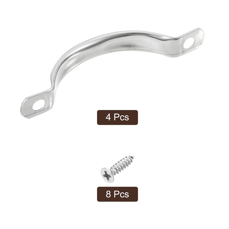 sourcing map Stainless Steel Door Pull Handles, 4Pcs 78mm/3.07" Long