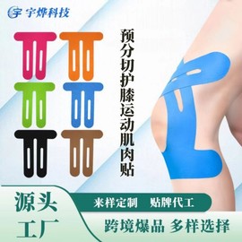 Health Knee Brace & Pre-Cut Exercise Muscle Patch Bandage Premium Skin Color + Small Size 25cm*17cm 10ea