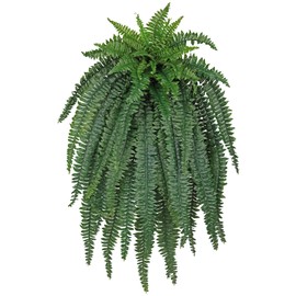 Ferns Fake Plants 52 Fronds Artificial Plants Outdoor 47" Long Fake Fern Look Real Large Plant Artificial Ferns Potted | Hanging Boston Fern | Fake Plant Shrubs for Home Garden Porch Farmhouse Decor