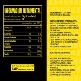 Creatina + Glutamina 1kg Hiper Sport Suplemento En Polvo