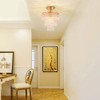 FRIXCHUR Mini Size Crystal Chandelier Modern Flush Mount Ceiling Light