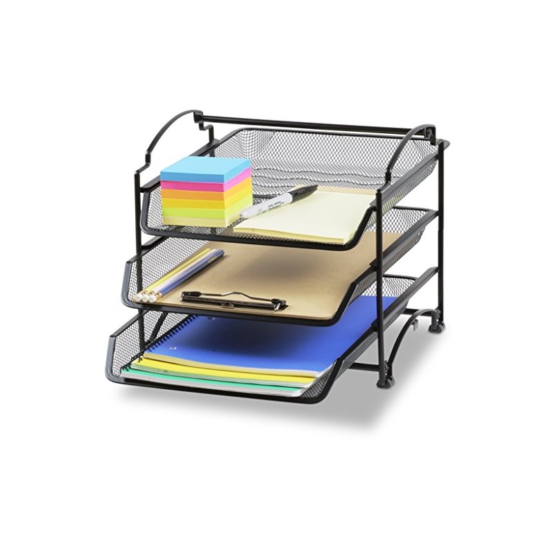 SimpleHouseware Organizador de documentos y cartas para escritorio, apilable de