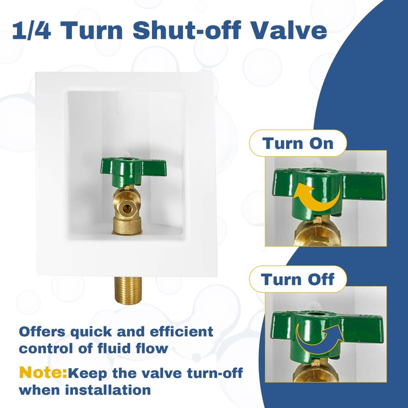 1-PACK GUOFIS Icemaker Outlet Box with 1/2" MIP Sweat Inlet