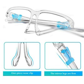 Full Face Covering Anti-Fog Face Shield Clear Glasses Frame Safety Protection Visors Guard Kit (Pair of Glasses Frame + 3 Shields) PPE