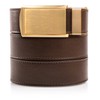 SlideBelts Men's Vegan Leather Belt without Holes - Brushed Gold