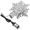 LED Snowflake Projection Lamp Silver Christmas Tree Rotating Snowstorm Decoration
