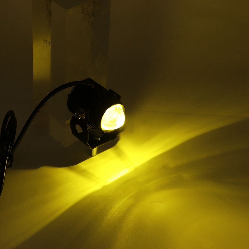 Pair Motorcycle LED Spotlight High Low Beam Yellow White Light