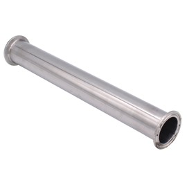 DERNORD Sanitary Spool Tube with Clamp Ends,Stainless Steel 304 Seamless Round Tubing with 1.5 inch Tri Clamp 50.5MM Ferrule Flange (Tube Length: 8 Inch / 204MM)