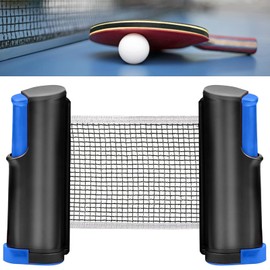 Retractable Ping Pong Net Table Tennis Net 67 * 7.5in Replacement Table Tennis Net Portable Ping Pong Net Adjustable Any Table Mobile Travel Holder for Dining Table Ping Pong Table (Black Blue)