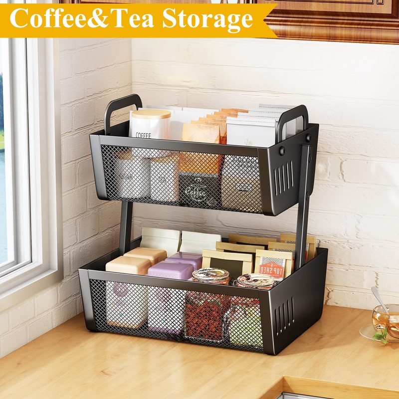 Fruit Basket Bowls For Kitchen Counter - Metal Fruit Stand