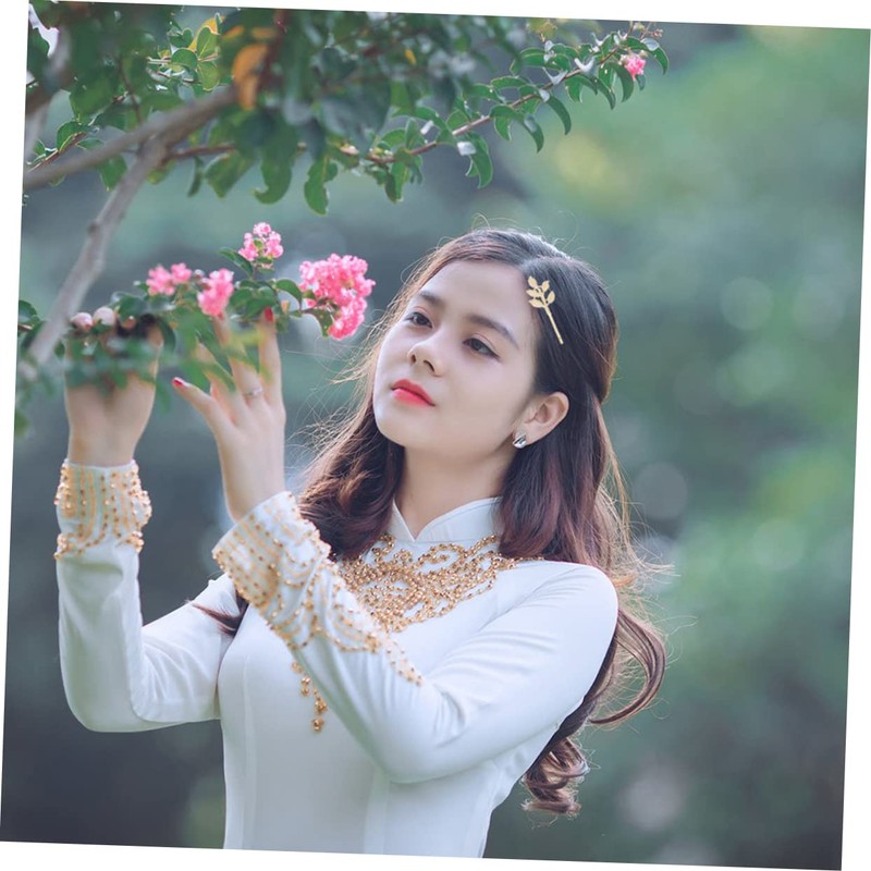 PACKOVE 10pcs Durable Alloy Leaf Hairpins Elegant Gold Barrette Hair